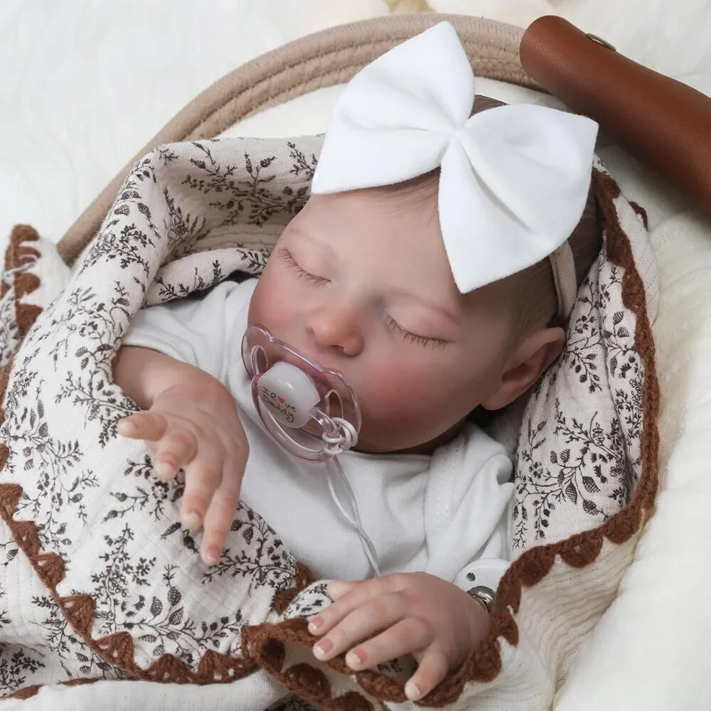 🆕20inch Soft Cloth Body Newborn Baby Doll Moonbeam Ribbon Angel Sleeping Girl